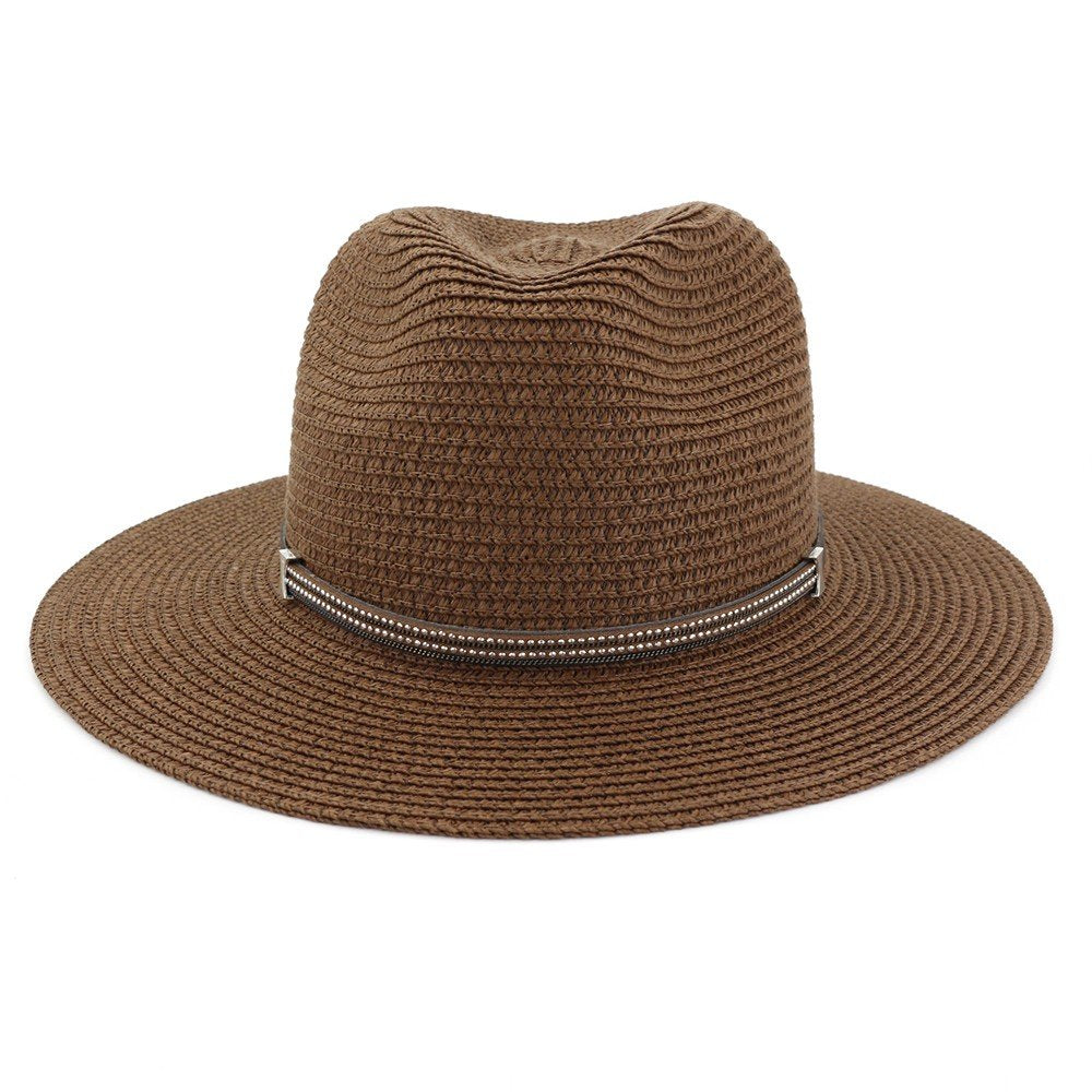 SUMMER TIED BAND CASUAL BEACH STRAW PANAMA HAT