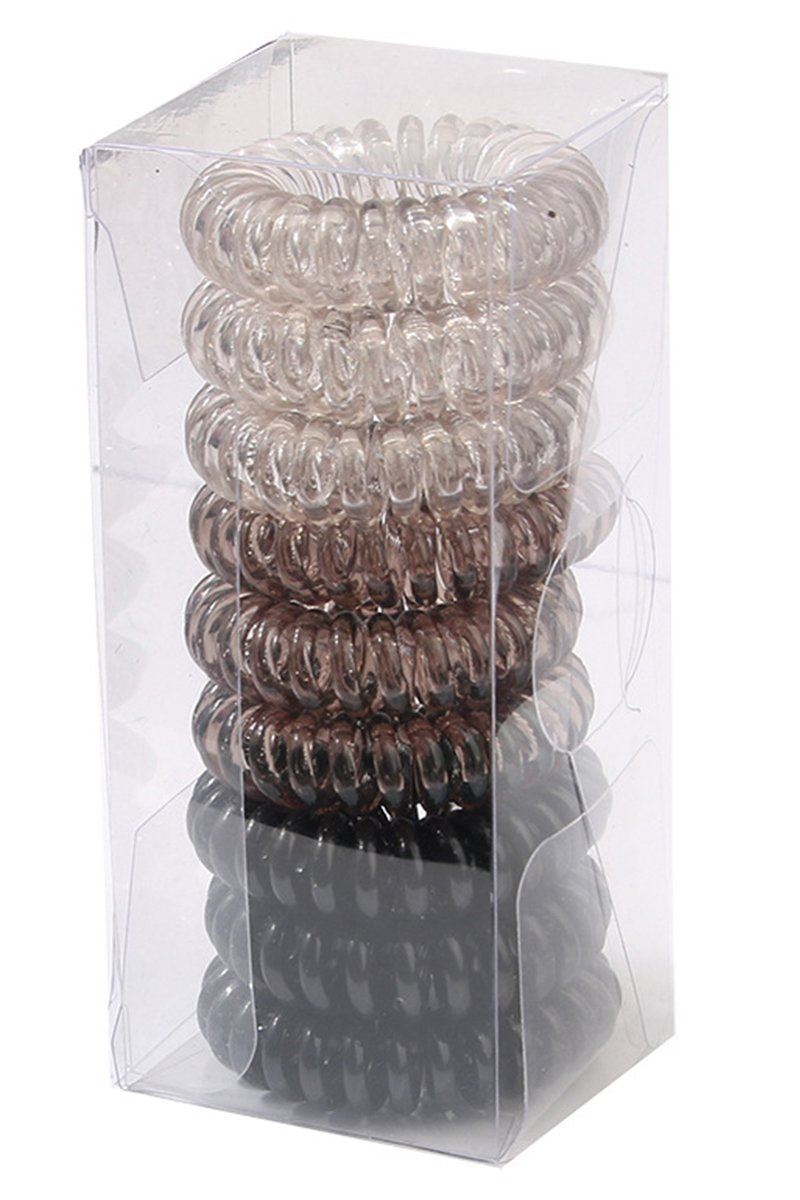 GRADIENT COLORED WIRE RING HAIR BAND SET, 9 PCS PER 1 PACK