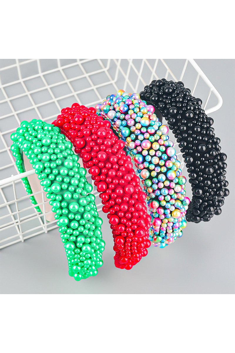 COLORED BEADS DECKED HEAD HOOP HEADBAND