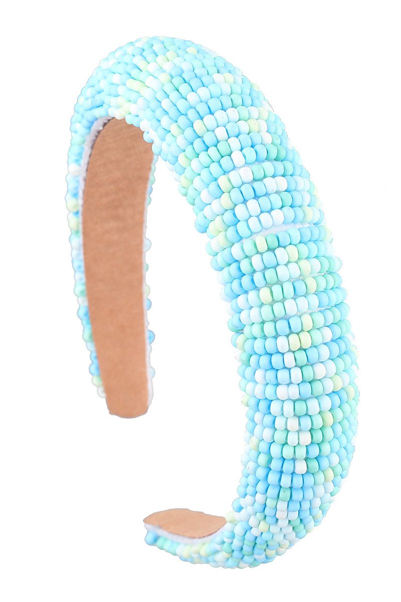 COLORFUL RICE BEADS DECKED HEAD HOOP HEADBAND