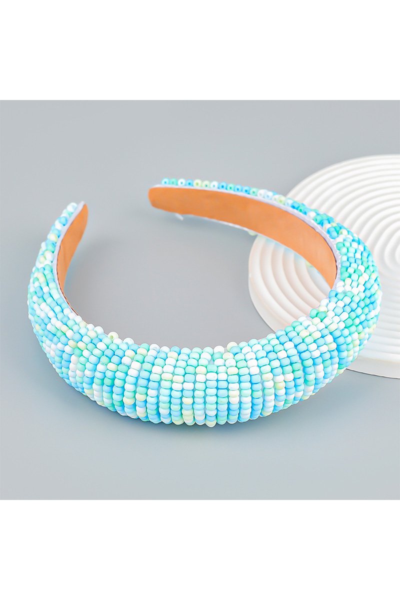 COLORFUL RICE BEADS DECKED HEAD HOOP HEADBAND