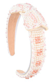 TIED RIBBON BEADS FASHION HEADBAND