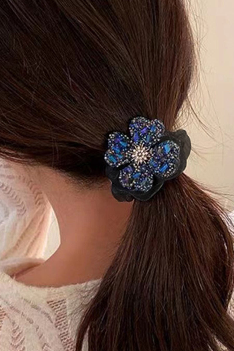 FOUR LEAF CLOVER FLASH DRILL DECOR TONE SCRUNCHIE