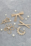 5PCS FAUX PEARL FLOWER DECOR HAIR CLIP BARRETTES CLIP SET, 5PCS PER 1 PACK