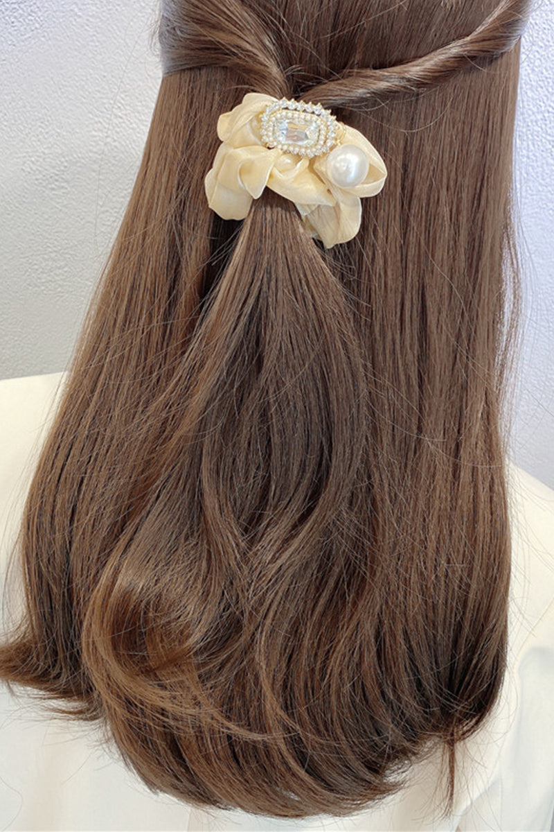 PEARL DECOR SOLID COLOR SCRUNCHIE