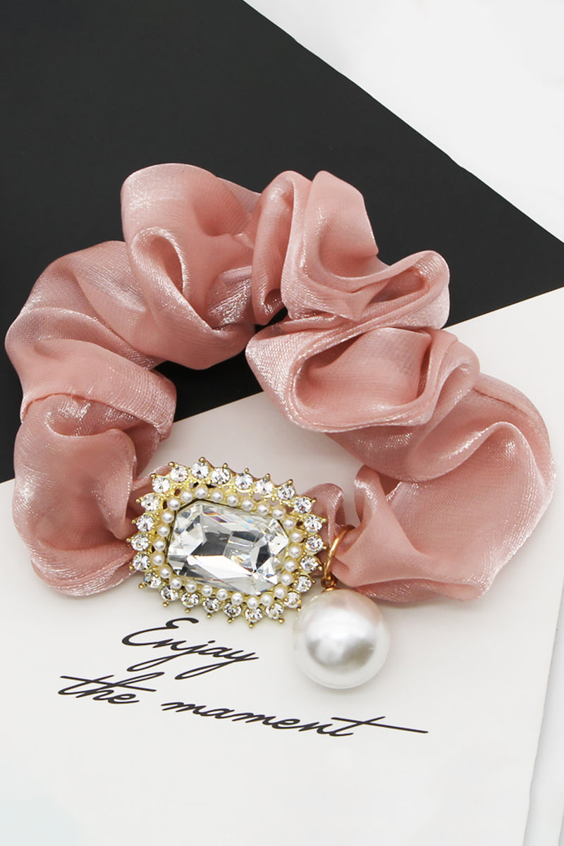 PEARL DECOR SOLID COLOR SCRUNCHIE