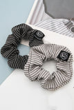 2PCS HAIR TIE PLAID PATTERN SCRUNCHIE, 2PCS PER 1 PACK