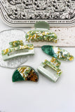 SQUARE LEO MARBLE PATTERN SMALL HAIR CLIP