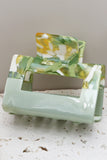 SQUARE LEO MARBLE PATTERN SMALL HAIR CLIP