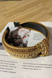 FAUX PEARL CROSS KNOT TWISTED DECOR HEADBAND