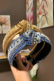 FAUX PEARL CROSS KNOT TWISTED DECOR HEADBAND