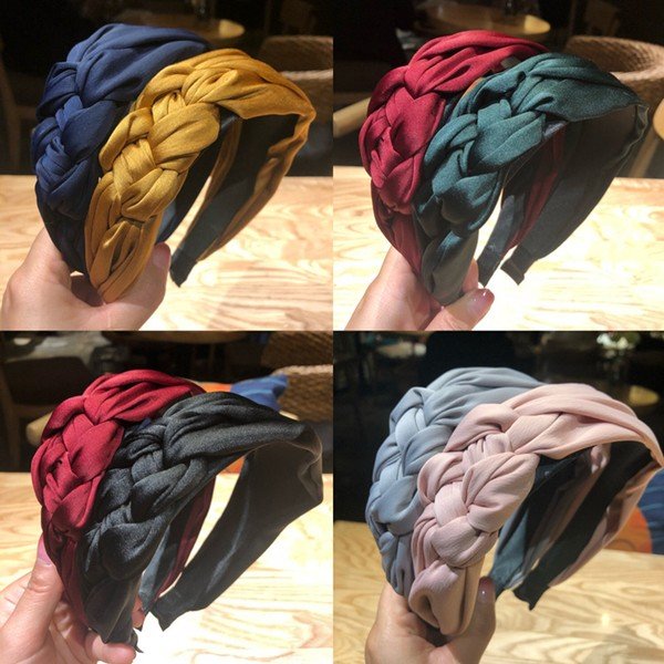 TRENDY SOLID TWIST KNOTTED CASUAL HEAD BAND