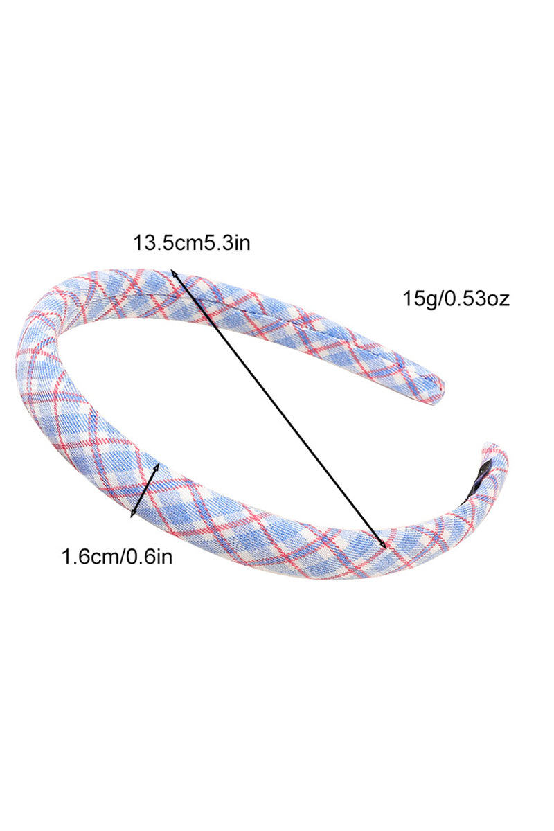 6PCS PLAID PATTERN HEADBAND, 6PCS PER 1 PACK