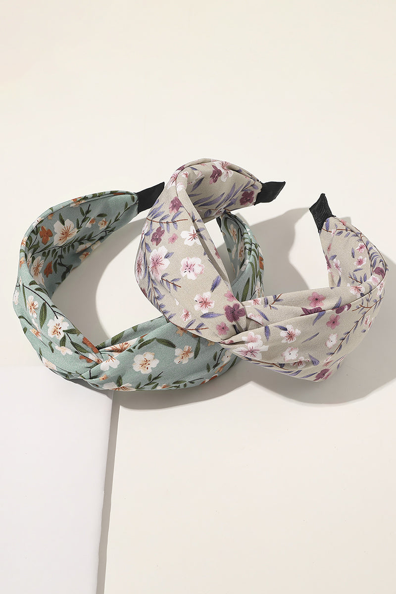 FLOWER PRINT WIDE HEADBAND