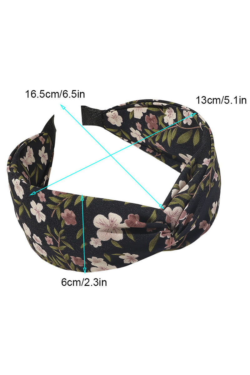 FLOWER PRINT WIDE HEADBAND