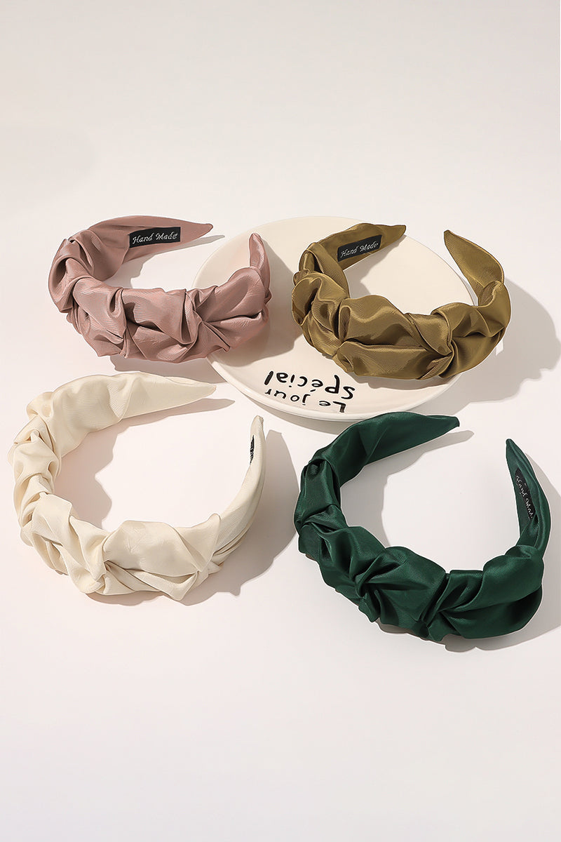 SOLID RUCHED WIDE SIMPLE CASUAL HEADBAND