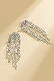 NICHE SIMPLE TASSEL MICRO-SET RHINESTONE EARRINGS