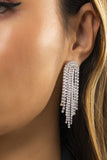 NICHE SIMPLE TASSEL MICRO-SET RHINESTONE EARRINGS