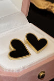 BLACK HEART STUD EARRINGS