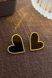 BLACK HEART STUD EARRINGS