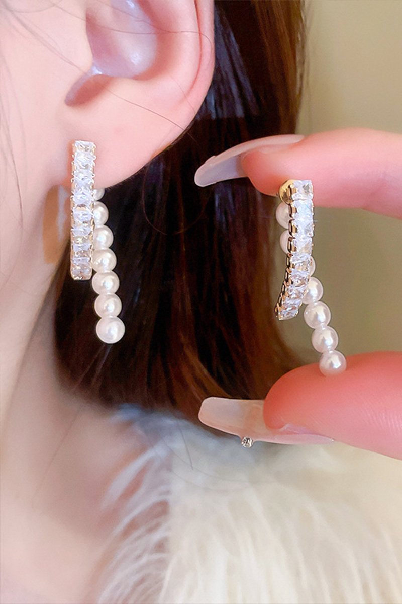 DOUBLE STUD DANGLE EARRINGS