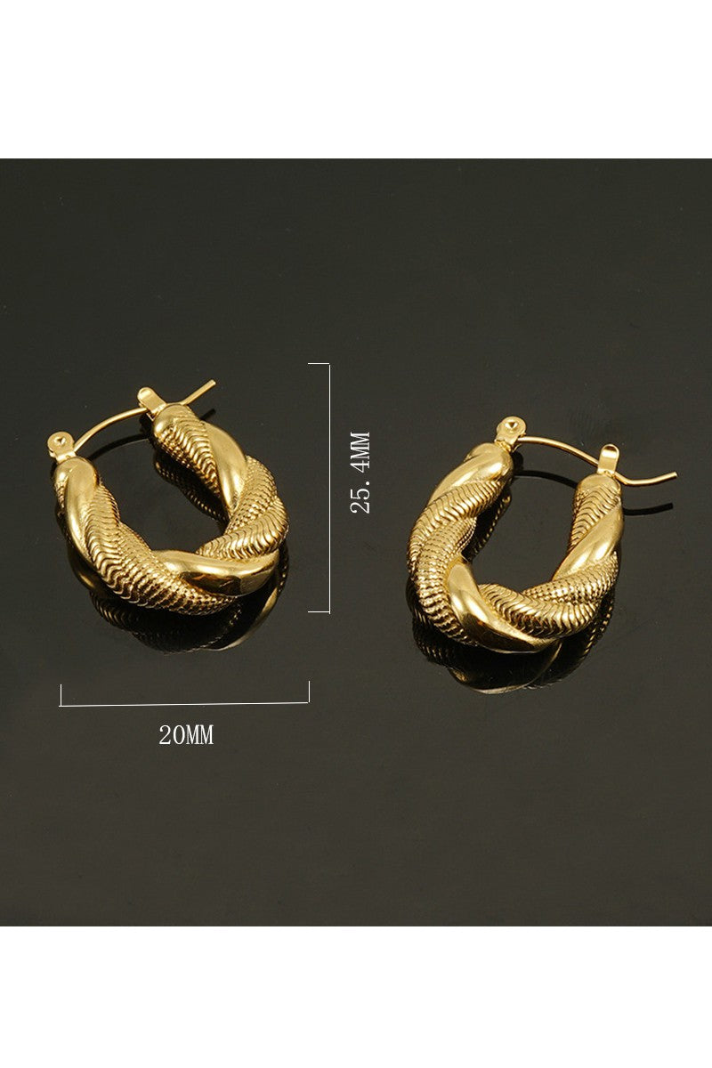 18K GOLD PLATED STAINLESS STEEL RING EARRINGS