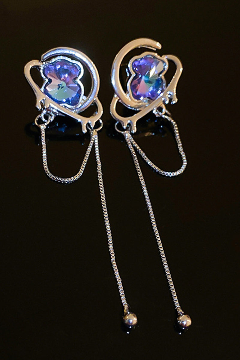 WOMEN FASHION CRYSTAL SURROUNDING EARRINGS