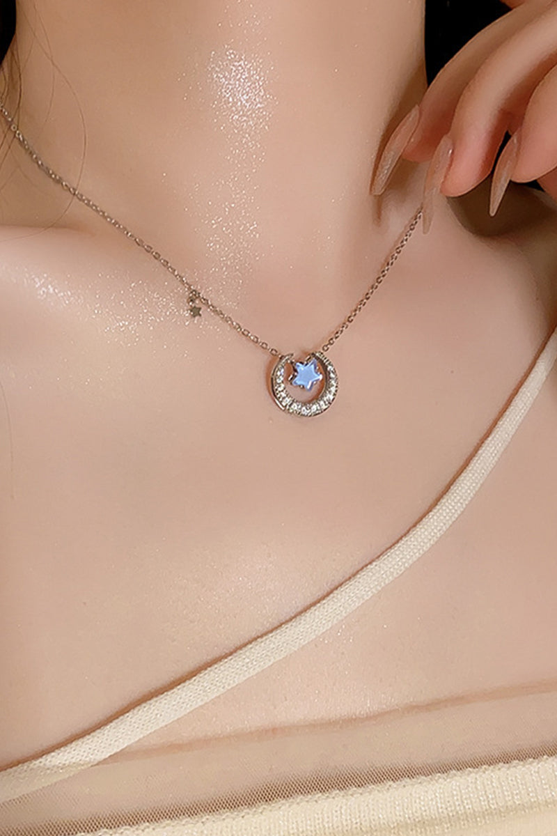 WOMEN ZIRCON STAR MOON NECKLACE