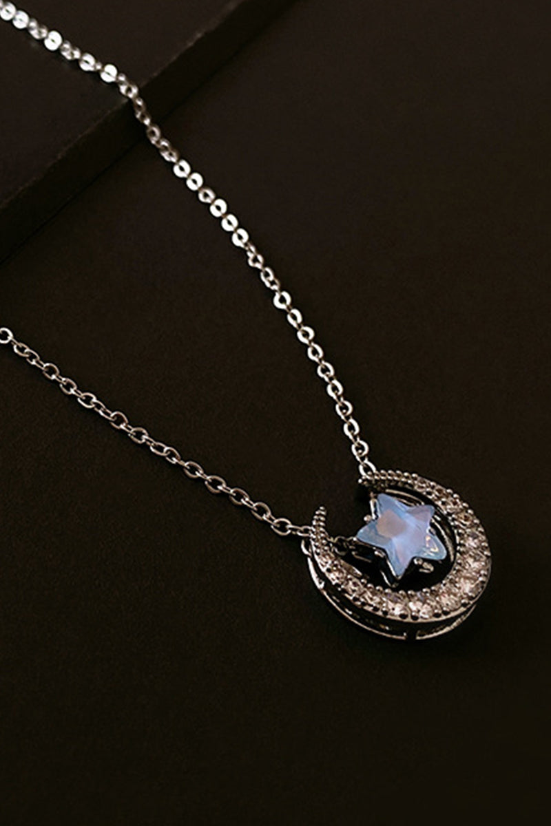 WOMEN ZIRCON STAR MOON NECKLACE