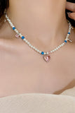 WOMEN ZIRCON LOVE PEARL BEADED NECKLACE