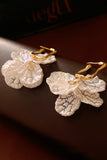 SWEET PLEATED FLOWER EARRINGS