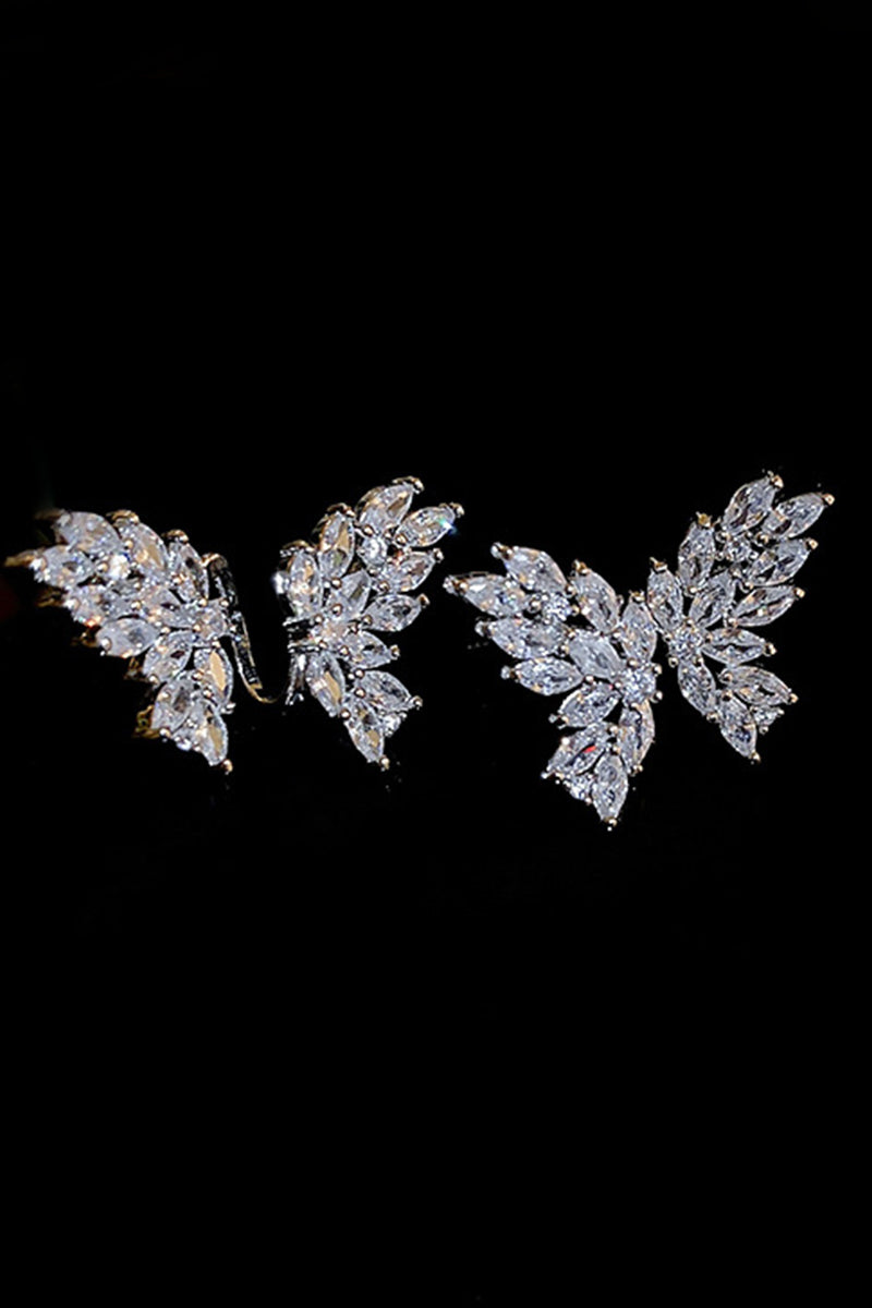 WOMEN FASHION EXQUISITE ZIRCON BUTTERFLY EARRINGS