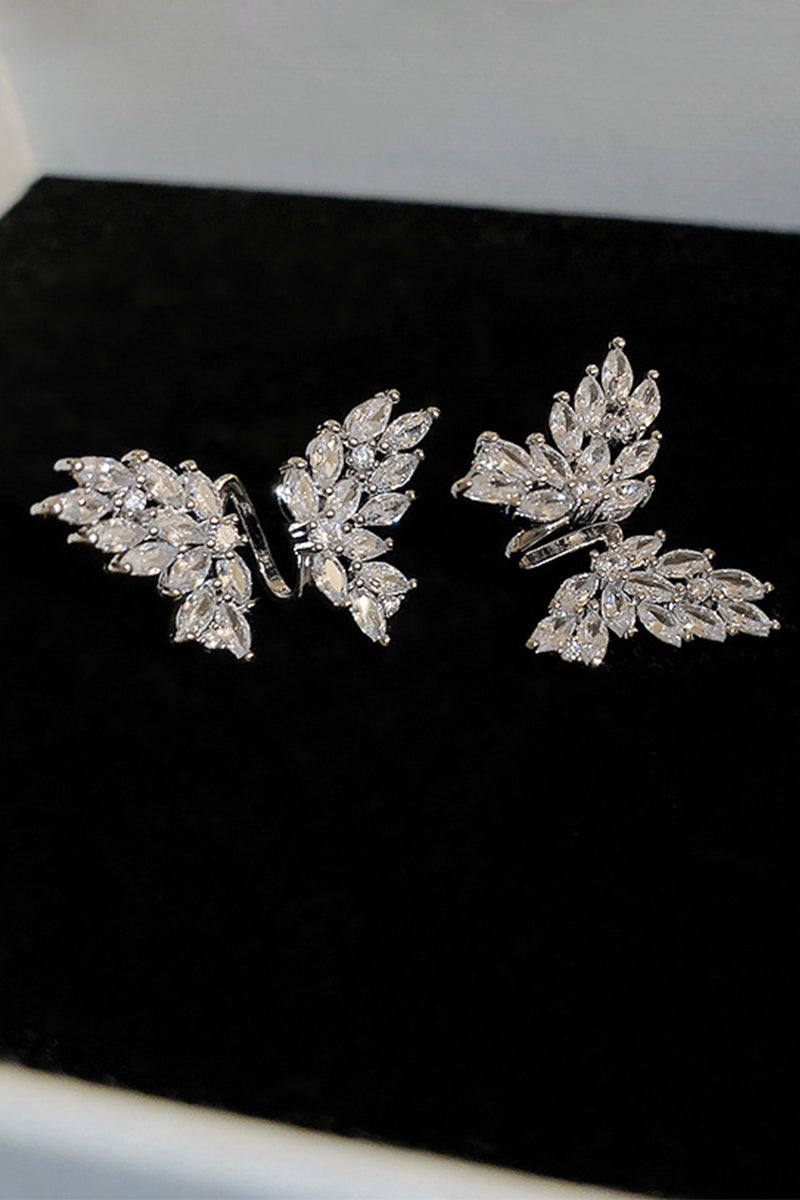 WOMEN FASHION EXQUISITE ZIRCON BUTTERFLY EARRINGS