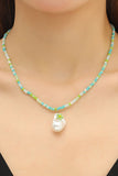 WOMEN CRYSTAL PENDANT BEADED NECKLACE