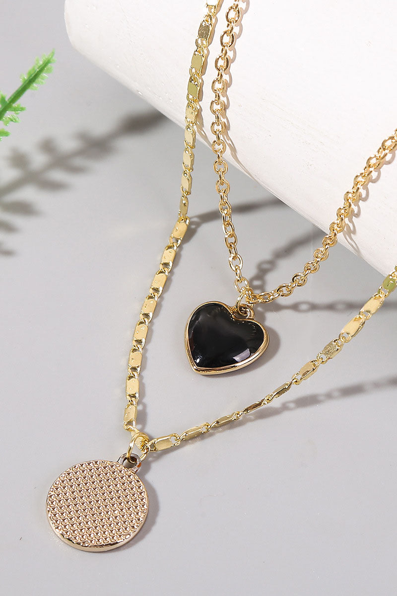 HEART CHARM LAYERED NECKLACE