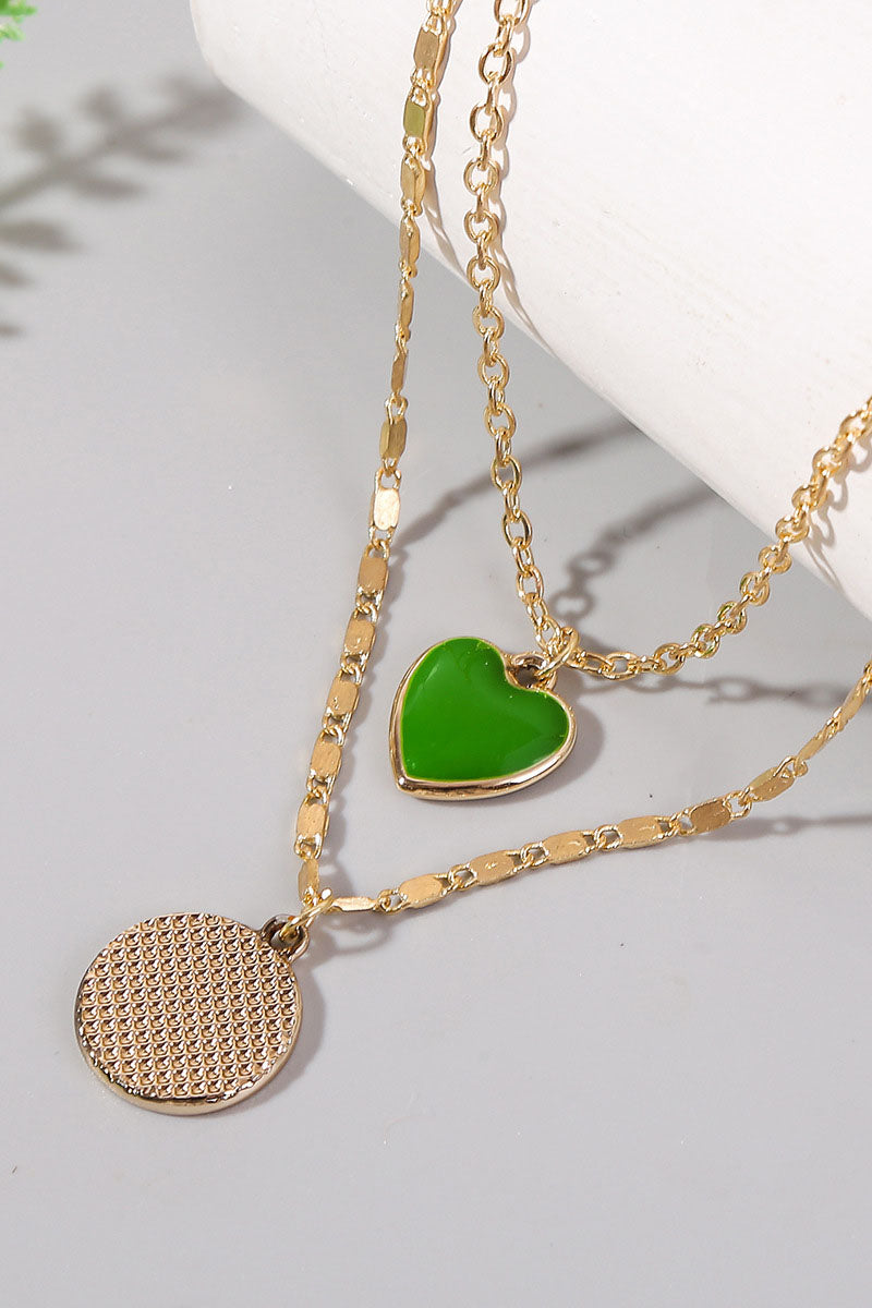 HEART CHARM LAYERED NECKLACE