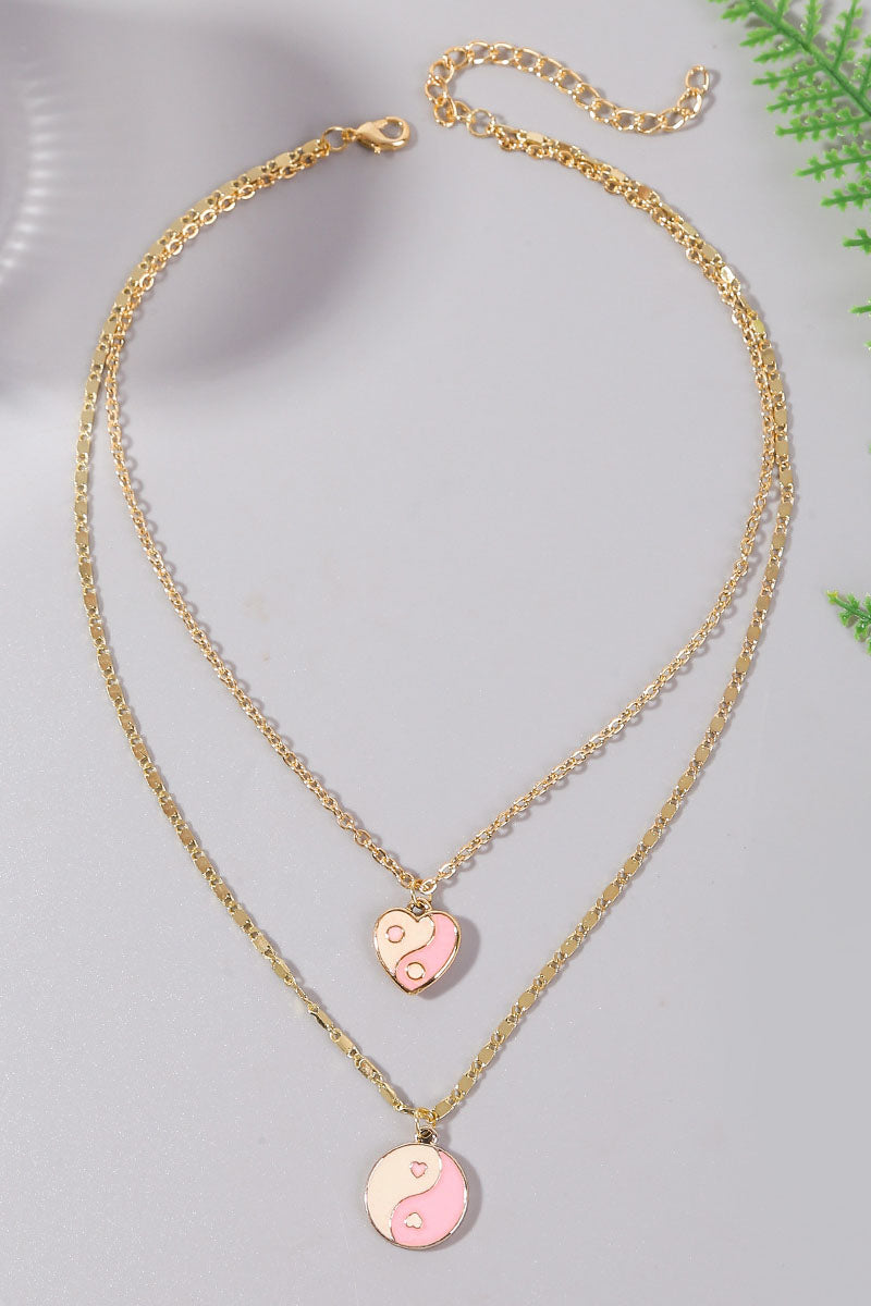 HEART CHARM LAYERED NECKLACE