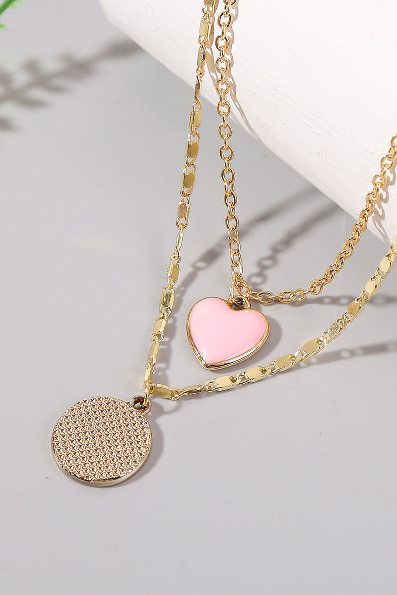 HEART CHARM LAYERED NECKLACE