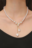 FAUX PEARL CHARM PENDANT NECKLACE