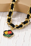 FASHION FLOWER PENDANT NECKLACE