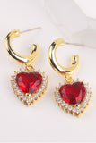 RETRO ZIRCON LOVE EARRINGS NECKLACE SET, 2PCS PER 1 PACK