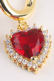 RETRO ZIRCON LOVE EARRINGS NECKLACE SET, 2PCS PER 1 PACK