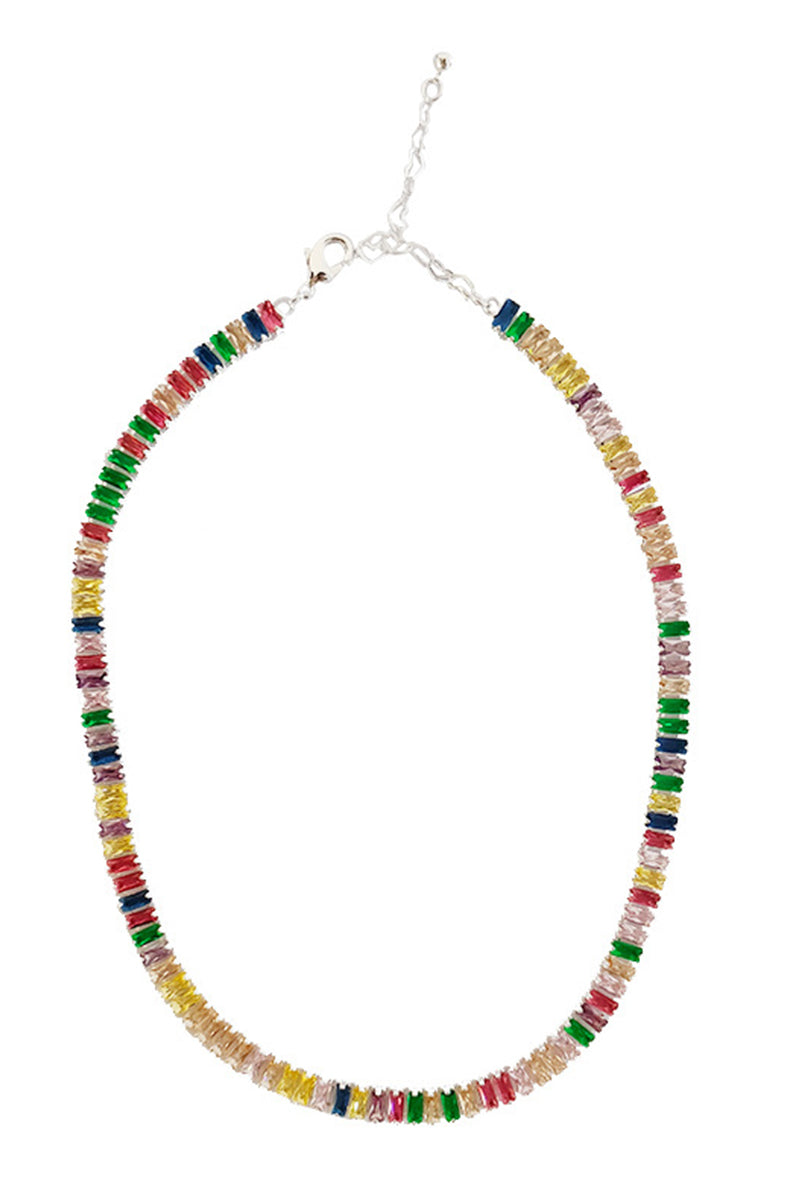 GEOMETRIC SQUARE COLORED NECKLACE