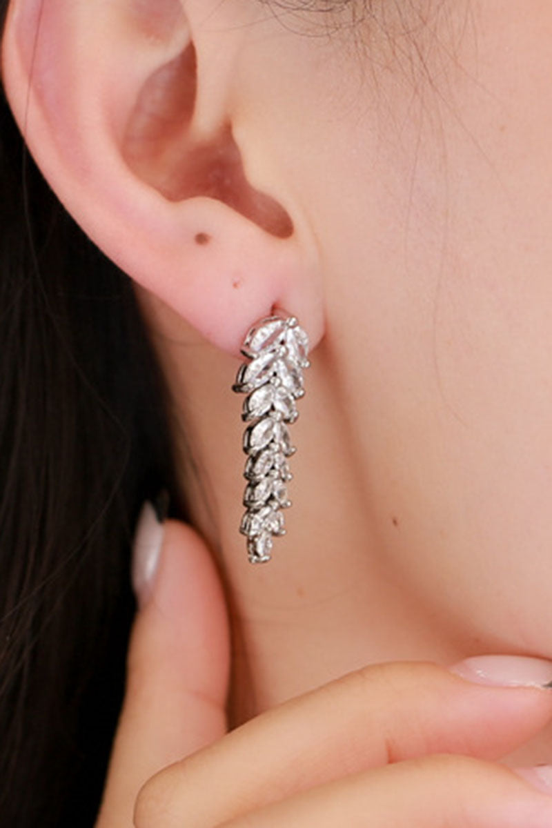 RICE SHAPE TASSEL STUD EARRINGS