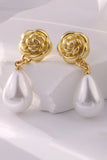 WOMEN RETRO CAMELLIA PEARL EARRINGS