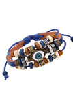 VINTAGE MULTILAYER LEATHER BLUE EYE BRACELET