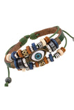 VINTAGE MULTILAYER LEATHER BLUE EYE BRACELET