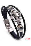 SIMPLE BRAIDED ANCHOR COWHIDE BRACELET