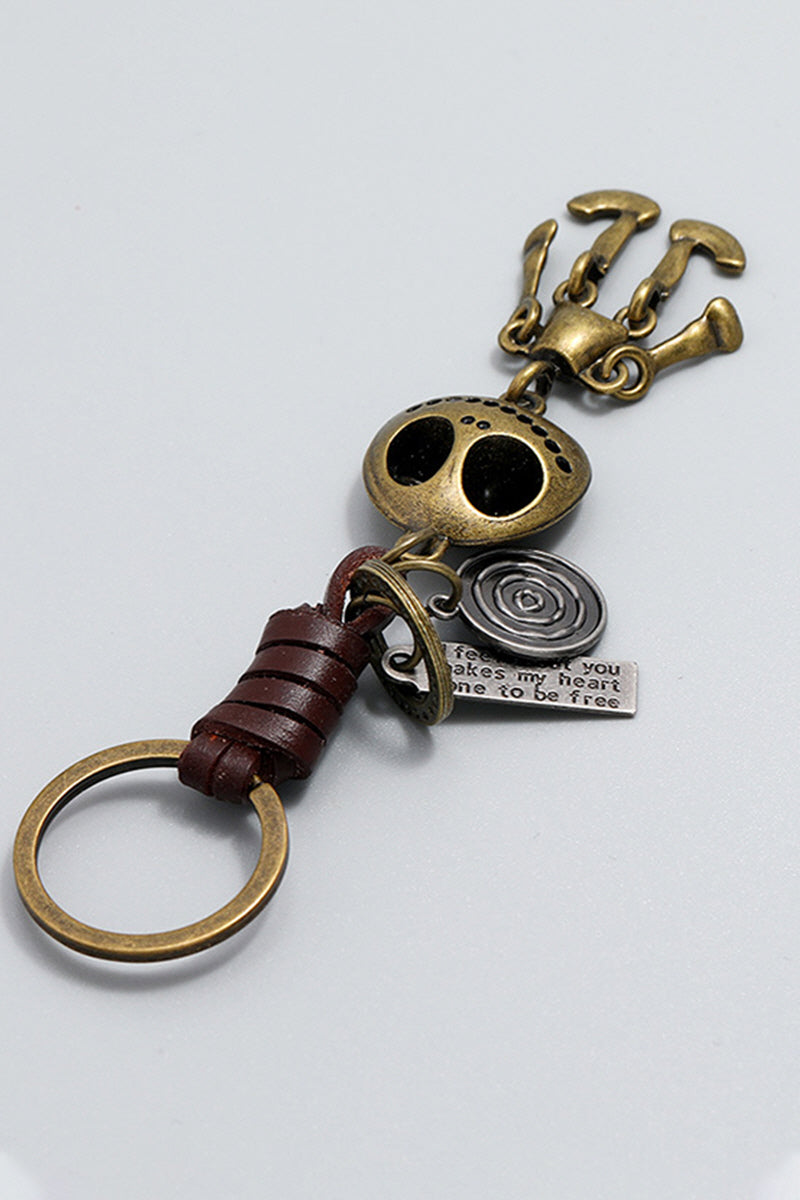 RETRO SKELETON COWHIDE KEY CHAIN