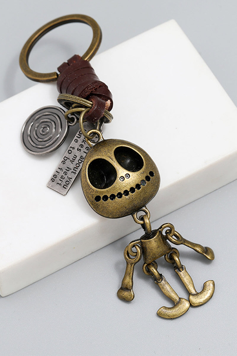 RETRO SKELETON COWHIDE KEY CHAIN